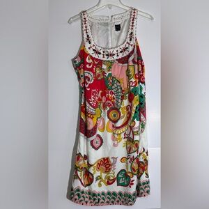 Nicole by Nicole Miller Satin Ivory Dress with Black Label